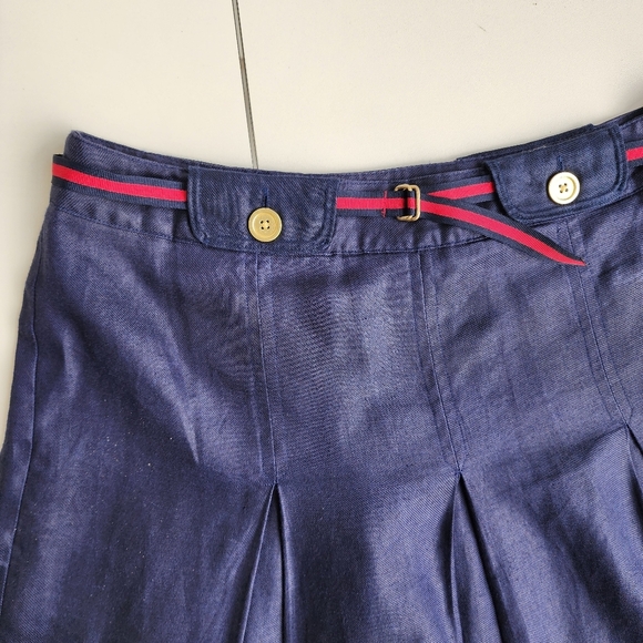 Blue Mini A-line Pleated Skirt for Casual - Picture 3 of 12